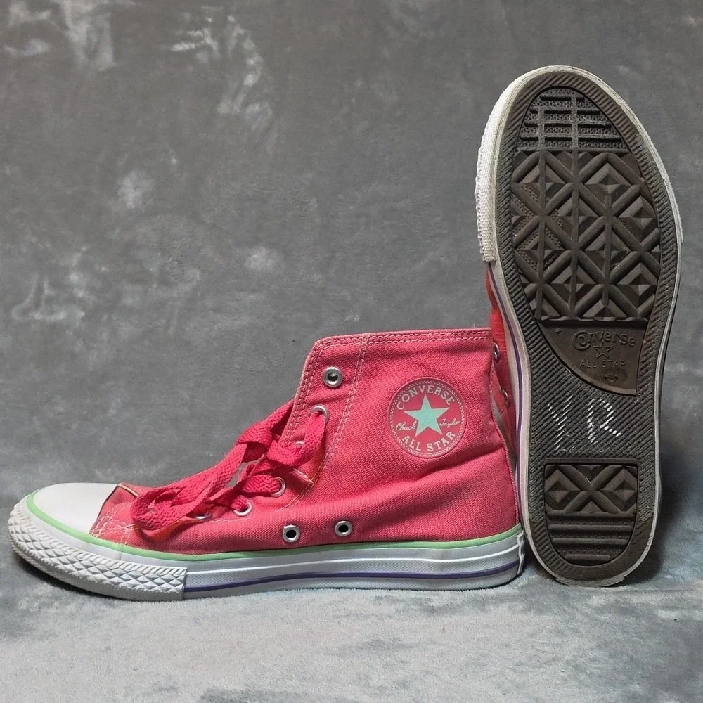 Girls Kids‎ Converse Chuck Taylor Two Fold Hi 645429F Pink Green Sneakers...